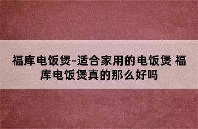 福库电饭煲-适合家用的电饭煲 福库电饭煲真的那么好吗